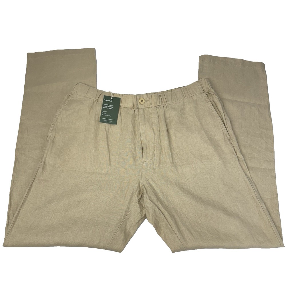 Quince Tan Linen Trousers
